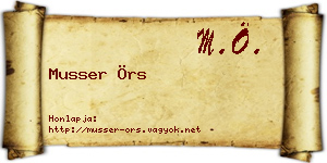 Musser Örs névjegykártya